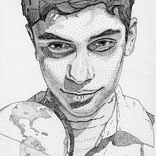 Ink Portrait with Lines and Dots. Un proyecto de Ilustración tradicional de Oscar 59 - 10.12.2021
