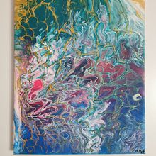 Kwiat Lotosu / Lotus Flower. Painting, Acr, and lic Painting project by Magda Malejko-Gryziak - 12.10.2021