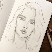 My project in Portrait Sketchbooking: Explore the Human Face course. Sketching, Drawing, Portrait Drawing, Artistic Drawing, and Sketchbook project by angelika_alberer - 12.10.2021