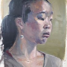 Live model in pastel en olieverf. Artes plásticas projeto de Titia - 11.12.2021