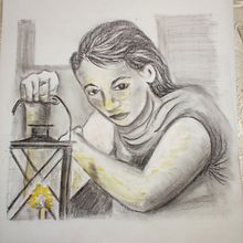 My project in Artistic Charcoal Portraiture: Creating Atmosphere course. Traditional illustration, Fine Arts, Drawing, Portrait Drawing, Realistic Drawing, and Artistic Drawing project by Pamela Griffiths - 12.09.2021