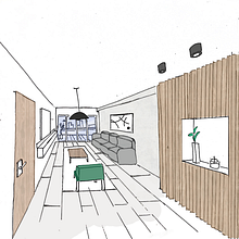 Mi Proyecto del curso: Dibujo arquitectónico: la perspectiva de un punto. Un proyecto de Diseño, Arquitectura, Paisajismo e Ilustración arquitectónica de Adri Al Matar - 11.12.2021