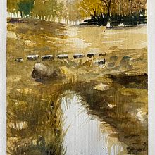 Mi Proyecto del curso: Paisajes naturales en acuarela. Un proyecto de Bellas Artes, Pintura y Pintura a la acuarela de marienrob_ - 12.12.2021