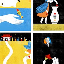the story of chinese cinderella. Un proyecto de Diseño, Ilustración tradicional, Collage, Ilustración digital, Ilustración infantil y Diseño digital de le_benes - 12.12.2021