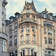 My project in Architectural Sketching with Watercolor and Ink course. Projekt z dziedziny Sketching,  R, sunek, Malowanie akwarelą,  R, sunek architektoniczn, Sketchbook,  R i sunek atramentem użytkownika enricosketching - 12.12.2021