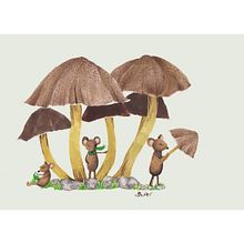 Wind in the Mushrooms Ein Projekt aus dem Bereich Traditionelle Illustration, Aquarellmalerei und Kinderillustration von Shannon Carter - 31.10.2021