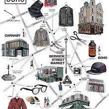 Map of Berwick Street Market, London Ein Projekt aus dem Bereich Traditionelle Illustration, Werbung und Design von Zoë Barker - 13.12.2021