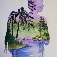 Mein Kursprojekt: Naturinspirierte Aquarellmalerei mit Double Exposure. Un progetto di Illustrazione tradizionale, Pittura ad acquerello, Disegno realistico e Illustrazione naturalistica di Doreen - 13.12.2021