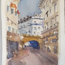 My project in Architectural Illustration with Watercolor course. Traditional illustration, Sketching, Drawing, Watercolor Painting, Architectural Illustration, and Sketchbook project by Linda Schneider - 12.14.2021