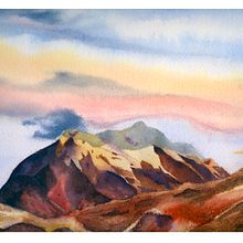 paisaje 2. Pintura em aquarela projeto de Julio César Salgado Vera - 24.11.2021