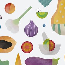 Landareak, cocinando ingredientes felices. Projekt z dziedziny Doradztwo kreat, wne, Br, ing i ident, fikacja wizualna, Projektowanie graficzne, Trad, c i jna ilustracja użytkownika Work! Trabajo & Diseño - 15.12.2021