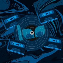 Vinyl 100th - Blue Band. Traditional illustration, and Design project by Arismendy Santana - 04.14.2021