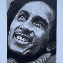 My Bob Marley in Charcoal. Traditional illustration, Fine Arts, Drawing, Portrait Drawing, Realistic Drawing, and Artistic Drawing project by Jean-Paul de Poorter - 12.16.2021
