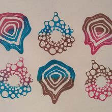 Some of my projects in Sketchbooking with Handmade Stamps course. Pattern Design, Printing, and Sketchbook project by cathalijn - 12.17.2021