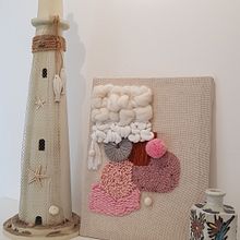 Mon projet du cours : Tissage, broderie et punch needle : création d'un tableau textile. Un progetto di Design di accessori, Artigianato, Ricamo, Interior Design, Fiber Art, Punch needle, Tessitura e Textile Design di fanfoune - 18.12.2021