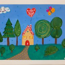 Petite maison au milieu des arbres. Projekt z dziedziny Trad, c i jna ilustracja użytkownika Caroline Storez - 19.12.2021