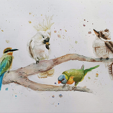 My project in Artistic Watercolor Techniques for Illustrating Birds course. Un proyecto de Ilustración tradicional, Pintura a la acuarela, Dibujo realista e Ilustración naturalista				 de sylvia_rothwell1 - 16.12.2021