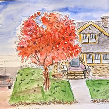 Huizen in Janesville. Traditional illustration project by Lucy Schouten - 12.19.2021