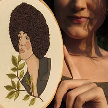 Meu projeto do curso: Criação de retratos bordados com aquarela. Un progetto di Pittura, Pittura ad acquerello, Ricamo e Textile Design di Natália Policeno - 19.12.2021