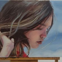 Luna na praia - Pintura a óleo. Painting, Oil Painting, and Realistic Drawing project by Igor Kolling Maciel - 12.19.2021