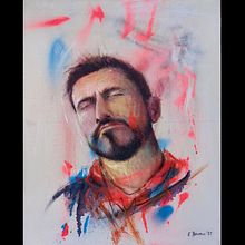 Mi Proyecto del curso: Retrato experimental: fusiona óleo, acrílico y pintura en spray . Un progetto di Belle arti, Pittura, Pittura acrilica e Pittura ad olio di Esteban Briones - 20.12.2021