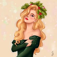 Christmas Vibes. Traditional illustration, Digital Illustration, Digital Drawing, Portrait Drawing, and Digital Painting project by Giulia Azzi - 12.13.2021
