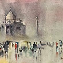 wet day in Agra, India. Projekt z dziedziny  Malarstwo,  Sztuki piękne i Malowanie akwarelą użytkownika Anil Khare - 22.12.2021