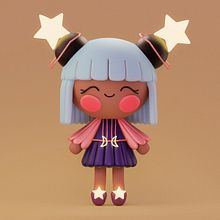 Meu projeto do curso: Criação de personagens Kawaii em 3D com Blender. Projekt z dziedziny Trad, c, jna ilustracja, Projektowanie postaci, Ilustracja c, frowa i  Modelowanie 3D użytkownika Veline Pereira - 09.12.2021