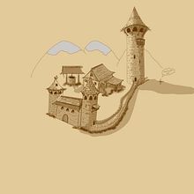 Village of Evinar. Traditional illustration, Digital Illustration, and Pencil Drawing project by Alessandro Paderi - 09.12.2020