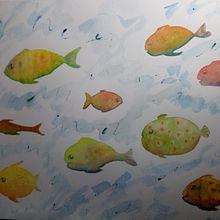 Odd Fish Out by Auriel Roe, My project in Creative Watercolor Sketching for Beginners course. Un projet de Illustration traditionnelle, Esquisse , Créativité, Dessin, Aquarelle , et Carnet de croquis de Auriel Roe - 23.12.2021