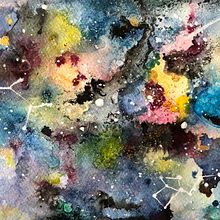Galassia . Un progetto di Illustrazione tradizionale, Belle arti, Pittura e Pittura ad acquerello di VIVIANA DI NUNNO - 24.12.2021