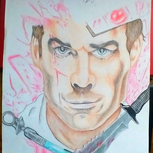 Desenho Realista  Dexter. Un projet de Dessin, Dessin au cra , et on de Milena Silva - 23.12.2021