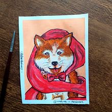 Desenho da Raposinha. Un projet de Illustration traditionnelle, Dessin au cra, on, Dessin artistique , et Dessin de Milena Silva - 24.12.2021