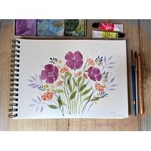 Mi Proyecto del curso: Creación de una composición floral con acuarela. Traditional illustration, Fine Arts, Painting, Watercolor Painting, Botanical Illustration, and Naturalistic Illustration project by Isabella Martinez - 12.27.2021