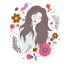 Meu projeto do curso: Retrato ilustrado com elementos botânicos. Traditional illustration, Digital Illustration, Botanical Illustration, and Digital Drawing project by Vanessa Lopes de Oliveira - 12.26.2021