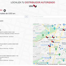 Localizador de sucursales USG. Un progetto di Web development, UX / UI e JavaScript di Miguel Angel Olivera Ambriz - 28.12.2021