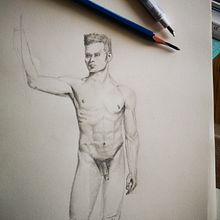 Mi Proyecto del curso: Dibujo realista de la figura humana. Un projet de Illustration traditionnelle, Beaux Arts, Esquisse , Dessin au cra, on, Dessin, Dessin réaliste , et Dessin anatomique de sintexis77 - 28.12.2021