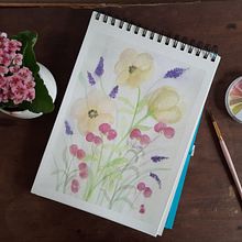Meu projeto do curso: Criação de uma composição floral em aquarela. Un progetto di Illustrazione tradizionale, Belle arti, Pittura, Pittura ad acquerello, Illustrazione botanica e Illustrazione naturalistica di Ananda de Jesus - 28.12.2021