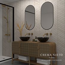 "NATURAL ELEGANCE"  - Diseño de baño de estilo natural Japandi . Design, Interior Design, Spatial Design & Interior Architecture project by CHEMA NIETO Madrid - 12.29.2021