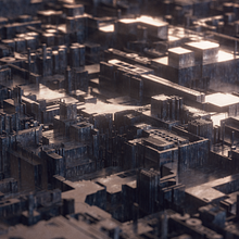 Macro-microchip Cities. Un progetto di Modellazione 3D, 3D, Progettazione 3D, Animazione 3D, Direzione artistica, Illustrazione digitale e Illustrazione tradizionale di Javi Márquez López - 29.12.2021