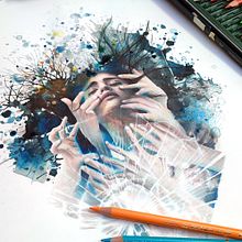 Anxiety. Un progetto di Illustrazione tradizionale, Disegno a matita, Disegno, Pittura ad acquerello, Disegno realistico e Disegno di ritratti di Mentiradeloro Esther Cuesta - 30.12.2021