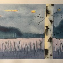 My project in Atmospheric Landscapes in Watercolor  course. Un proyecto de Bellas Artes, Pintura y Pintura a la acuarela de Cecilia Gustavsson - 30.12.2021