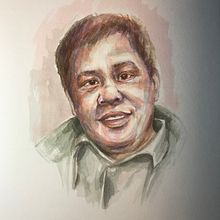 My project in Artistic Portrait with Watercolors course - Ronald. Fine Arts, Painting, Watercolor Painting, and Portrait Drawing project by monetcalderon - 12.30.2021