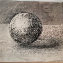 1st warm up sphere.. Drawing project by Barbara Armijo - 12.31.2021