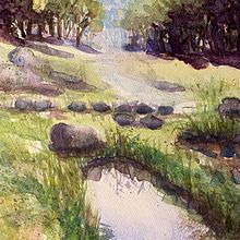 My project in Natural Landscapes in Watercolor course. Een project van  Beeldende kunst, Schilderij y Aquarelschilderen van Linda Wåhlander - 31.12.2021