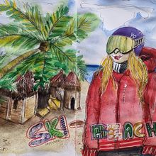 Ski-Beach. Sketchbook project by claudia.greifensee - 01.01.2022