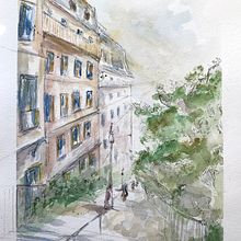 Mein Kursprojekt: Architektonische Zeichnung mit Aquarell und Tinte. Sketching, Drawing, Watercolor Painting, Architectural Illustration, Sketchbook & Ink Illustration project by Bernadette Josephine - 01.01.2022