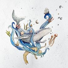 Mon projet du cours :  Techniques d'aquarelle pour des illustrations féériques - Esprit de l'océan. Projekt z dziedziny Trad, c, jna ilustracja,  R, sunek, Malowanie akwarelą, Ilustracja w i dawnicza użytkownika linaegraphics - 01.01.2022