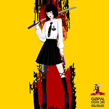 Samurai Schoolgirl. Un projet de Illustration traditionnelle de Alexandre Bifano - 02.01.2022