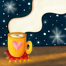Cosy coffee digital art. Traditional illustration project by Medha Nagesh - 12.21.2021